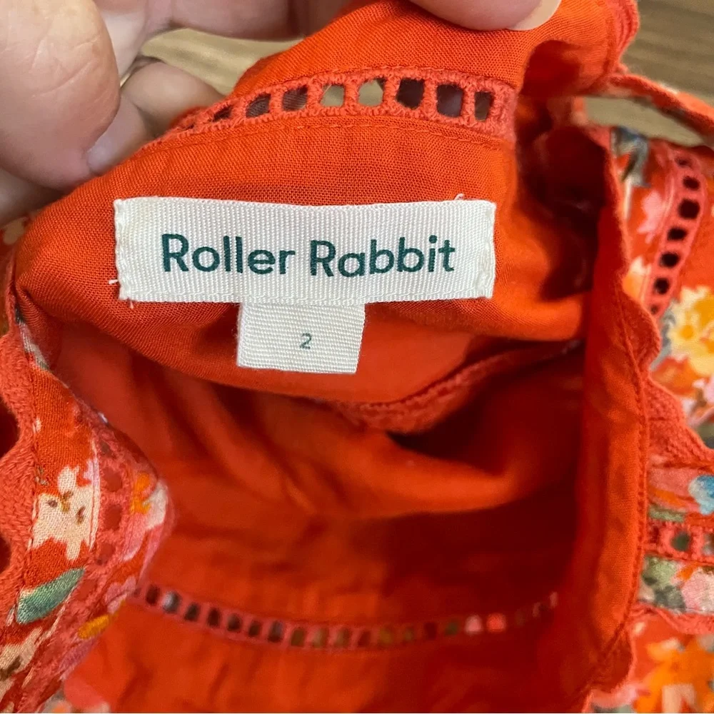 Roller Rabbit boutique summer orange floral dress 2